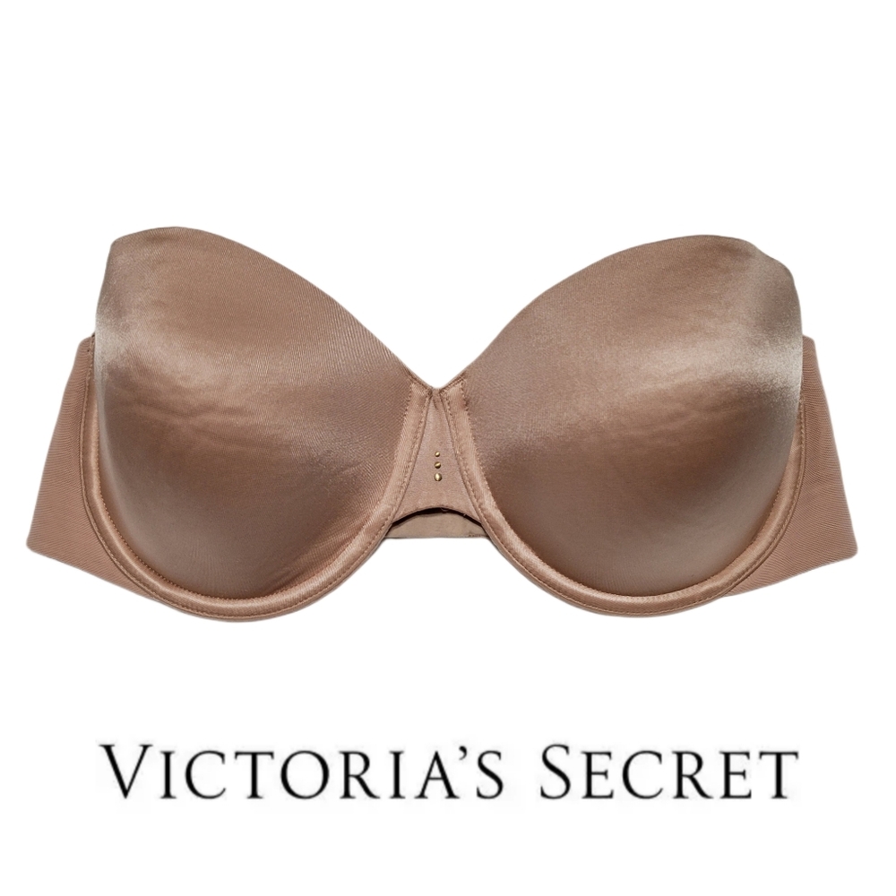 Victoria's Secret Strapless Nude Tan Bandeau Multi-way Bra Size 34D
